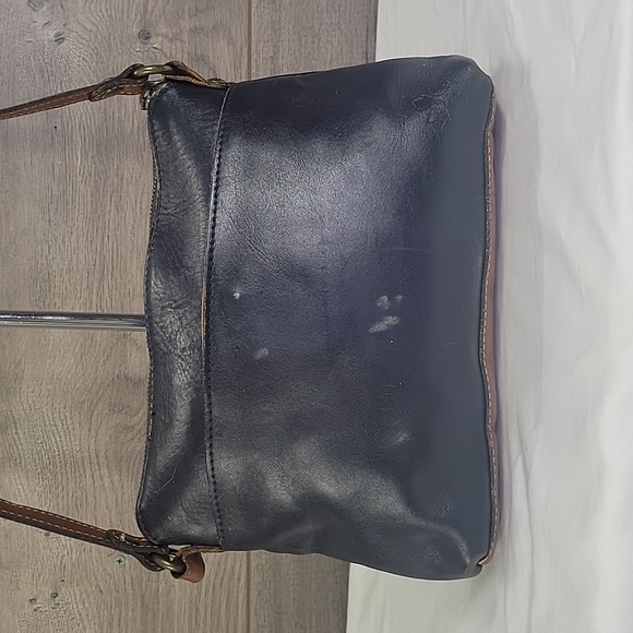 Patricia Nash Navy Blue Leather Crossbody Shoulder Bag - Picture 4 of 16